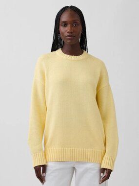 GAP Cotton Oversized Sweater in Yellow NEW